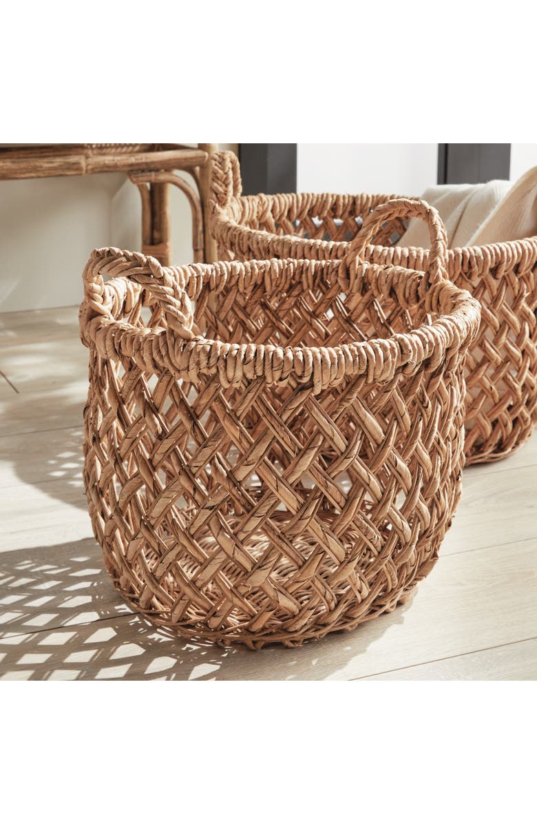 Napa Home & Garden Emlyn Rattan Decorative Baskets Set of 2 With Side Handles, Alternate, color, 