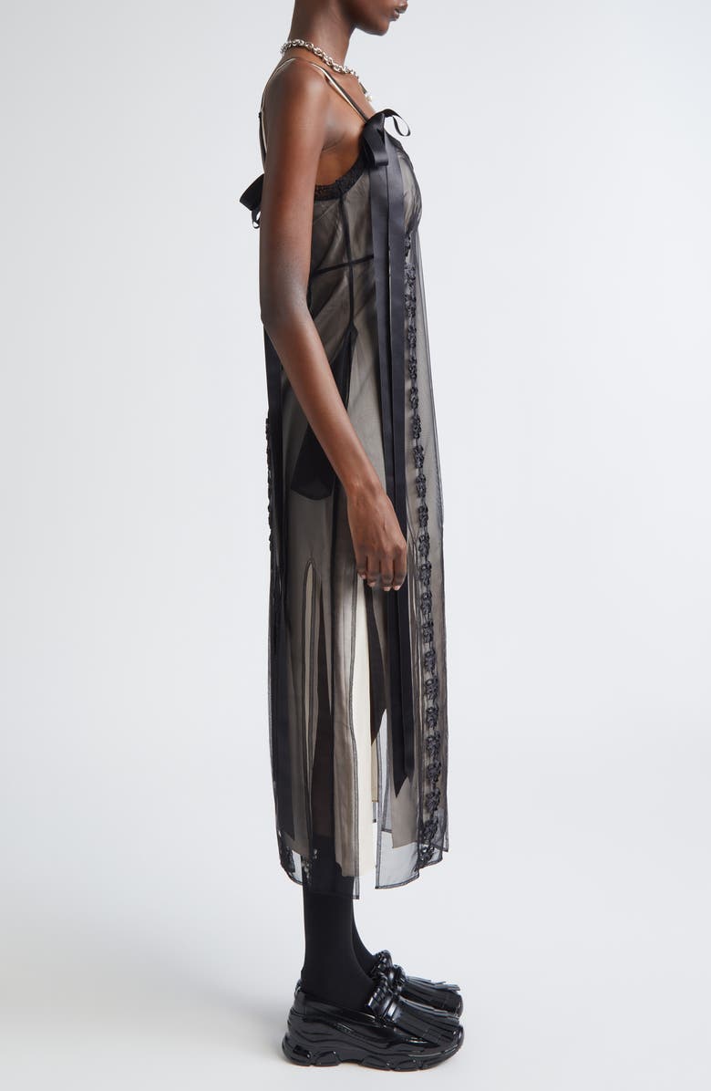 Simone Rocha Layered Ribbon Daisy Chain Multi Slit Slipdress, Alternate, color,