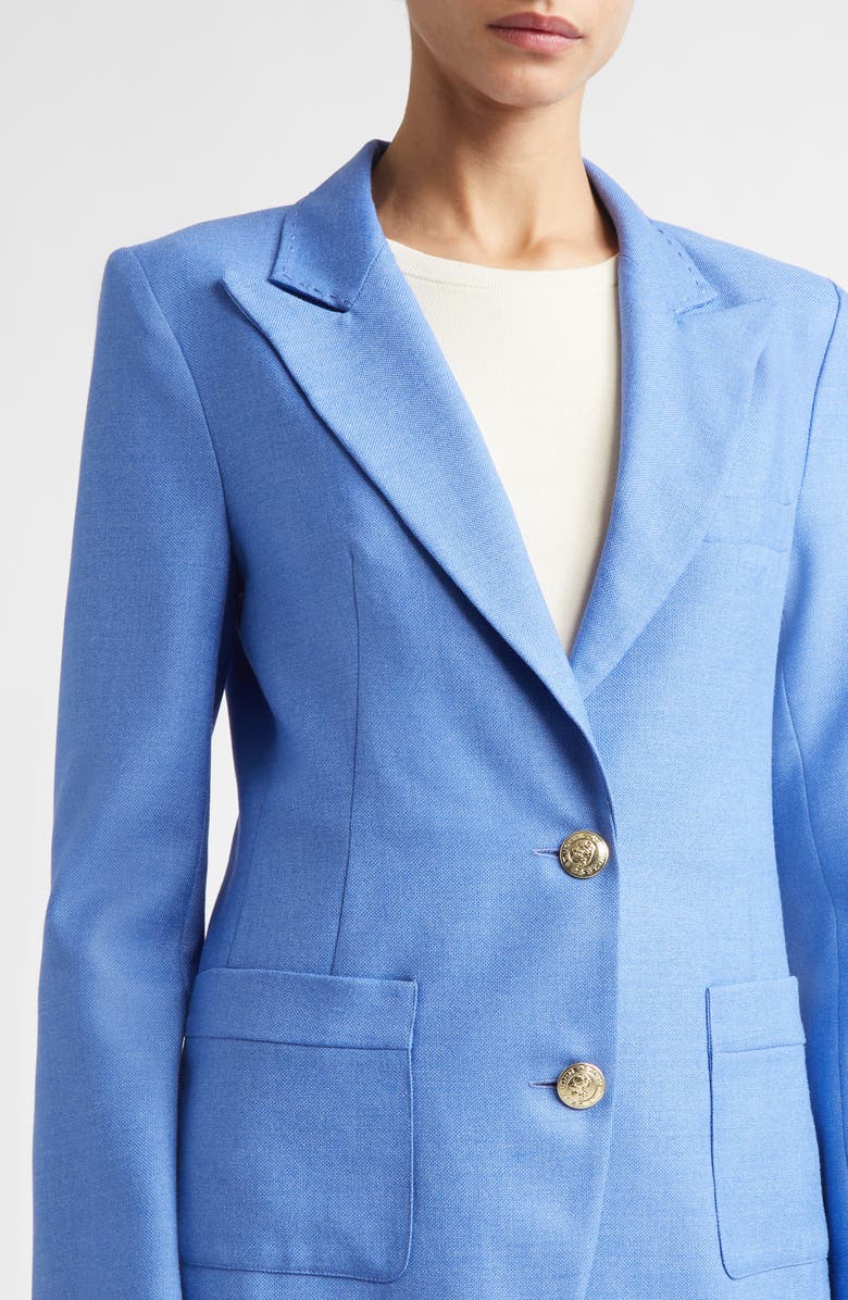 ST. JOHN Wool & Silk Suit Jacket, Alternate, color, Periwinkle
