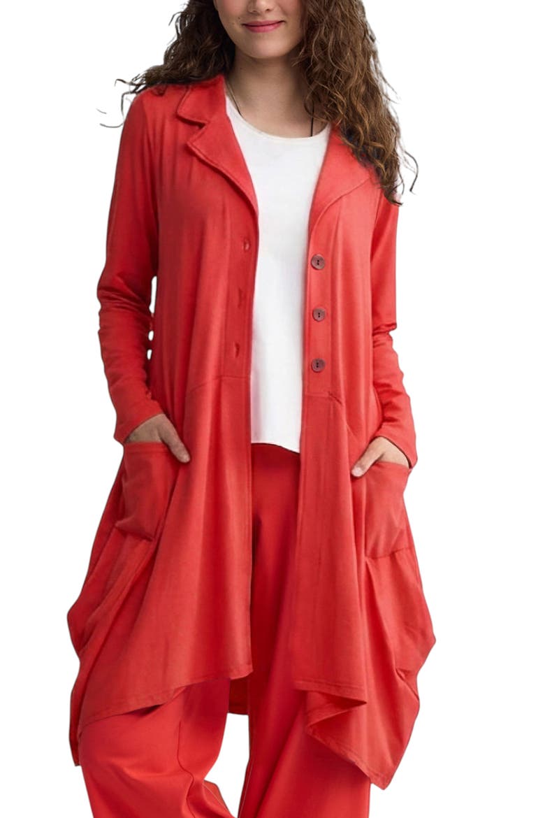 Liora Voluminous Jersey Jacket, Main, color, Vermillion