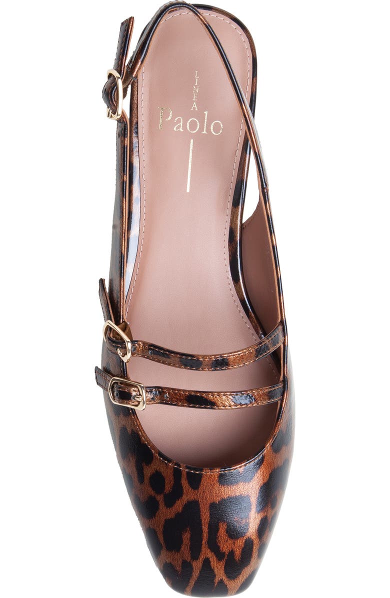 Linea Paolo Cassianx Slingback Mary Jane Pump, Alternate, color, Brown Print Leopard Patent