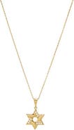 BY ADINA EDEN Chunky Diamond Accented Cutout Star Of David Pendant Necklace 14K