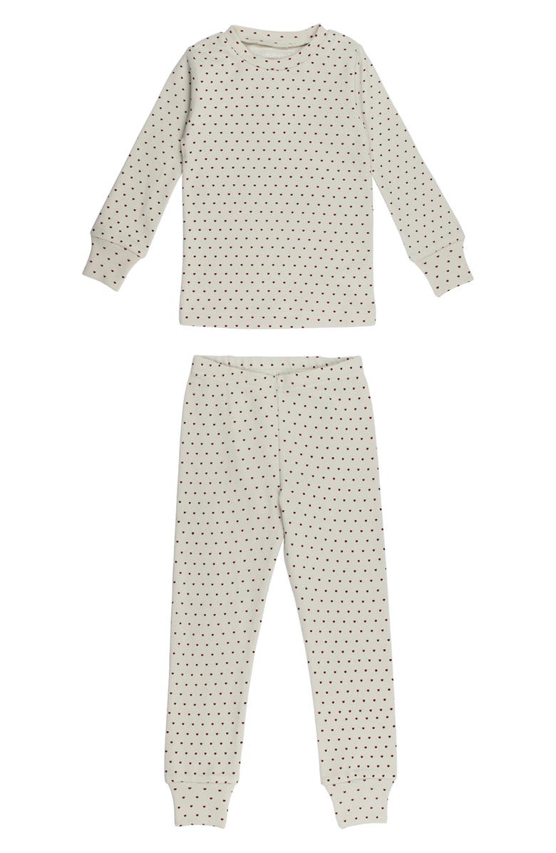 L'ovedbaby XO Checkerboard Organic Cotton Two-Piece Organic Cotton Pajamas, Main, color, 