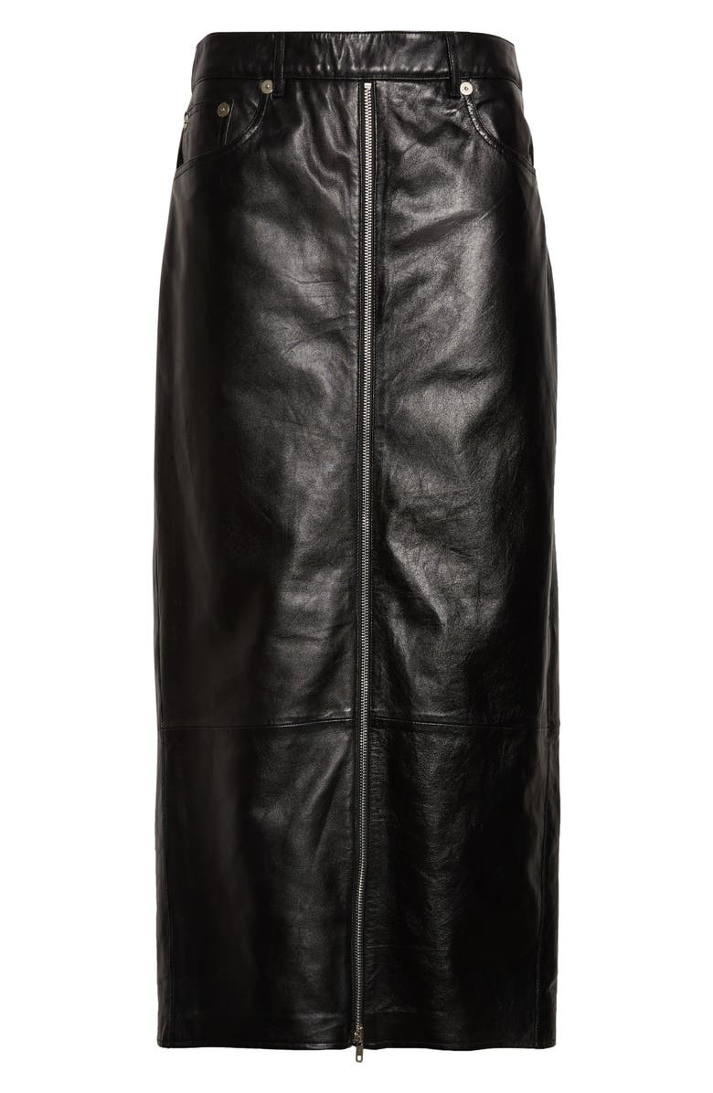 R13 Leather Skirt Pants, Alternate, color, Black