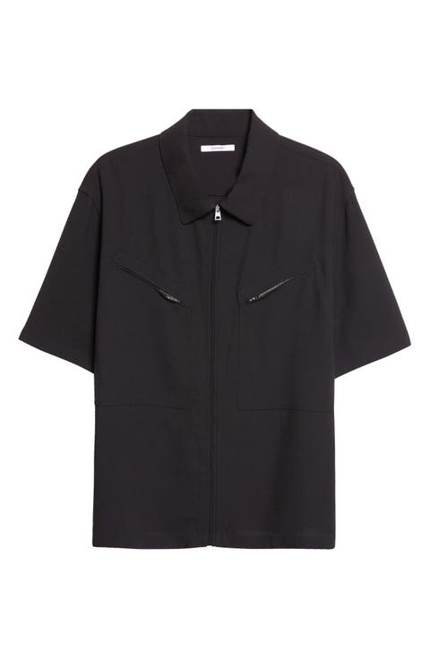 Utility Zip Front Wool Shirt