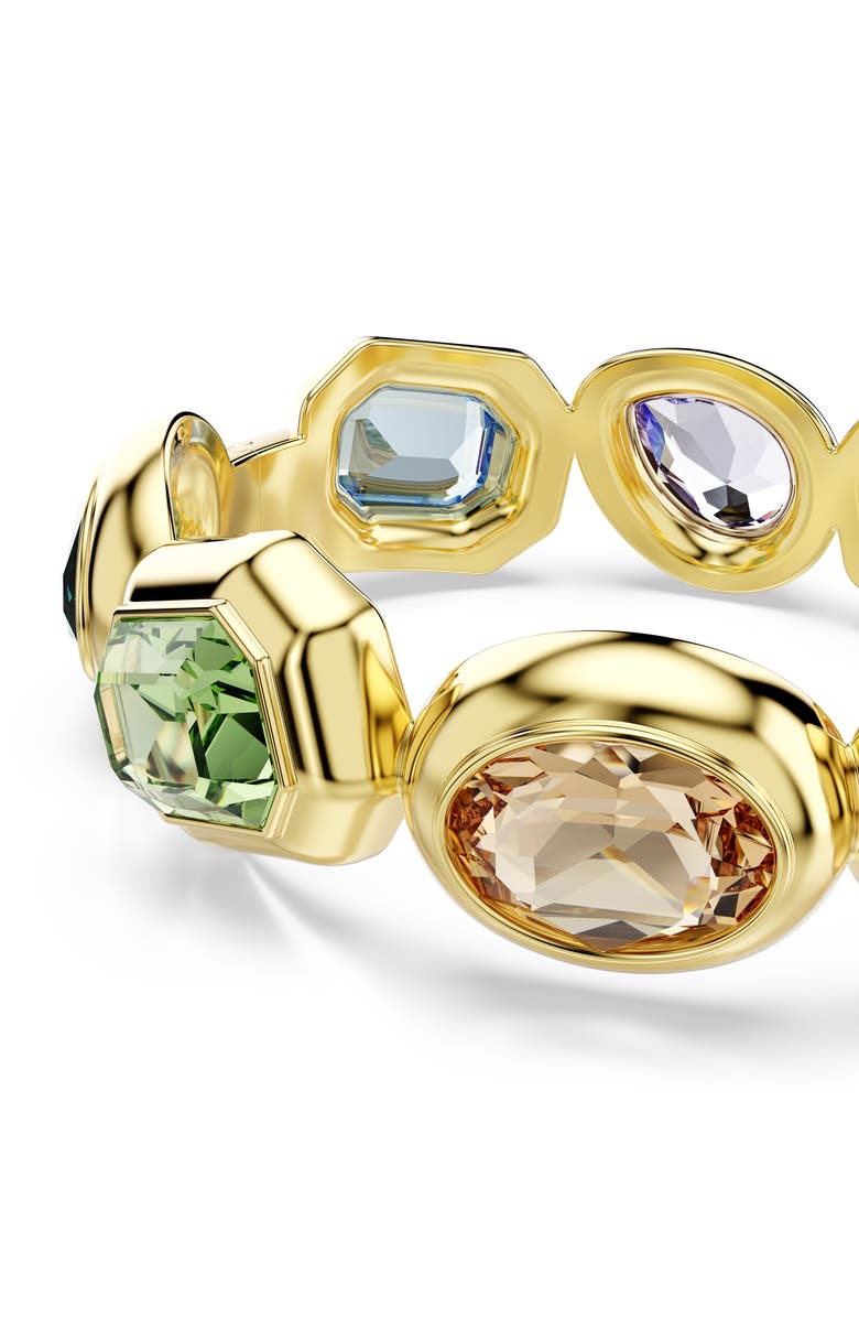 Swarovski Gema Crystal Bangle Bracelet, Alternate, color, Gold Multi