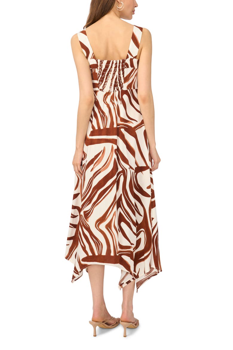 Hanky Hemsmocked Maxi Dress, Alternate, color, CHOCOLATE FONDANT