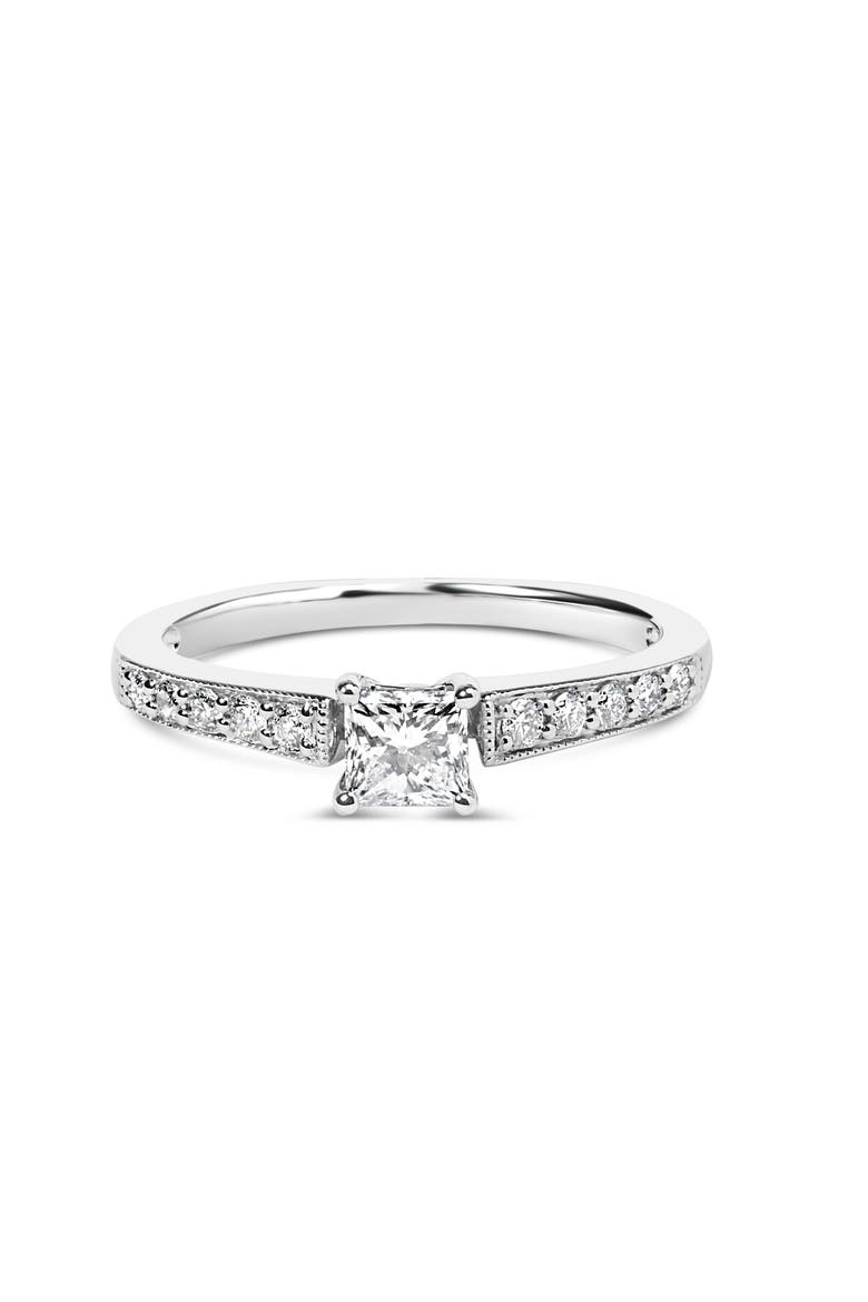 14K White Gold Diamond 1/2 Cttw Princess Cut Diamond Engagement Ring, Main, color, White
