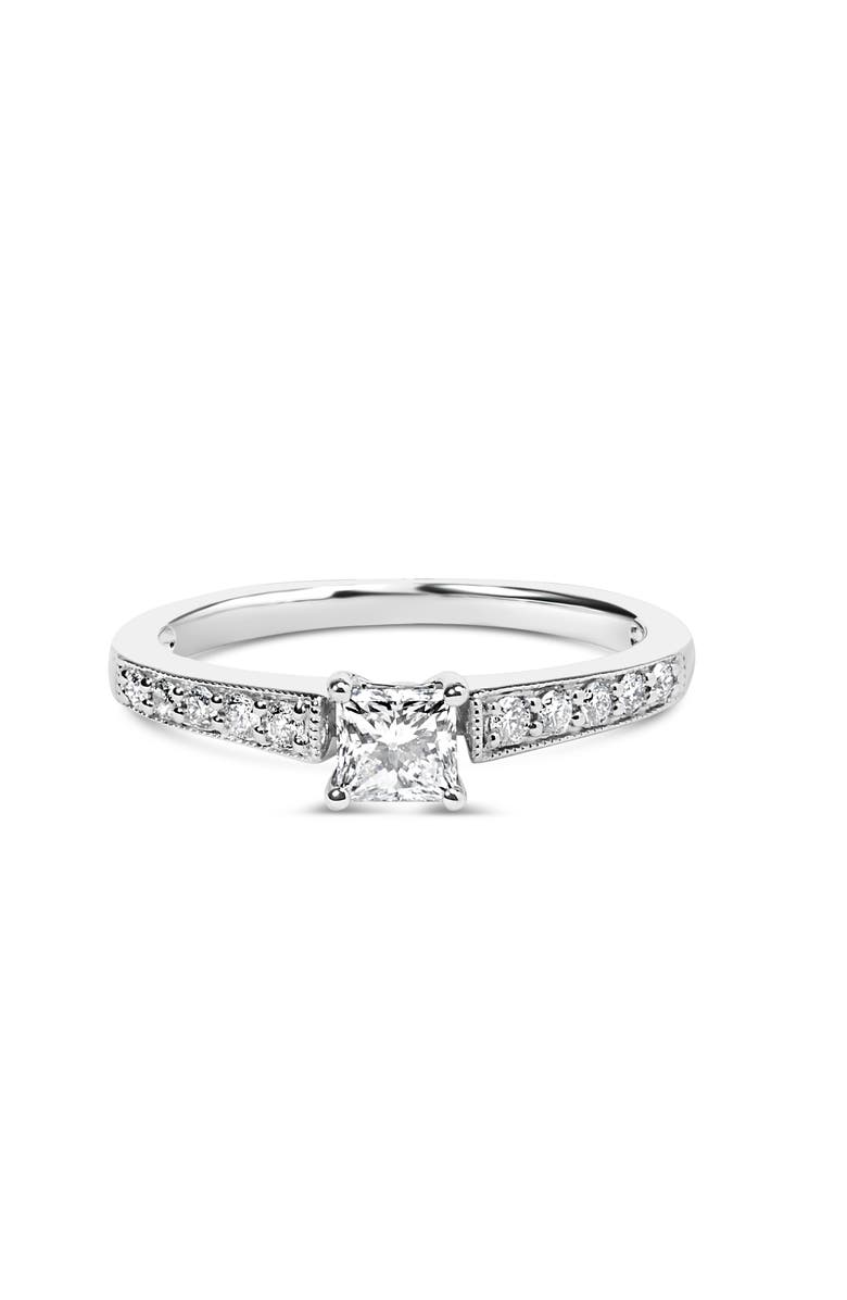 Haus of Brilliance 14K White Gold Diamond 1/2 Cttw Princess Cut Diamond Engagement Ring, Main, color, White