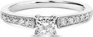 Haus of Brilliance 14K White Gold Diamond 1/2 Cttw Princess Cut Diamond Engagement Ring