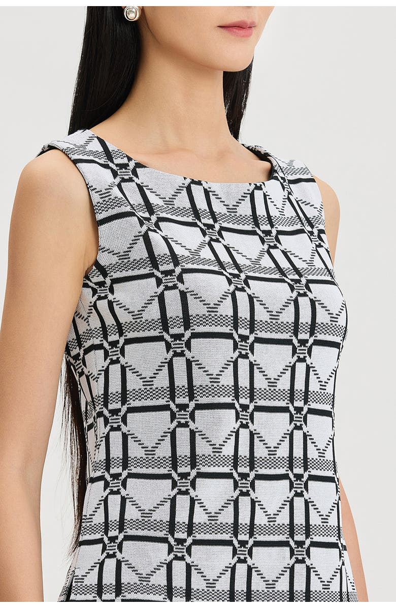 Ming Wang Monochrome Geometric Knit Tank, Alternate, color, 