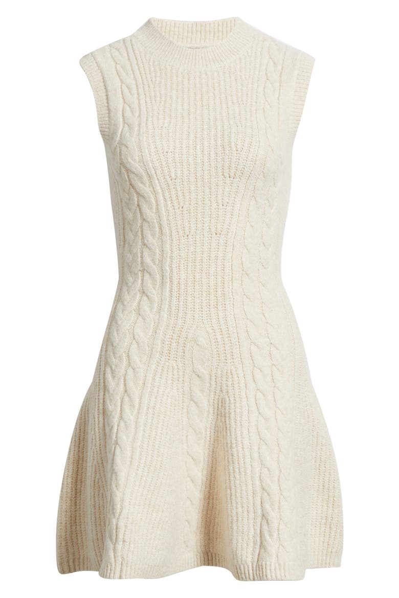 Mock Neck Sleeveless Sweater Dress, Alternate, color, OATMEAL