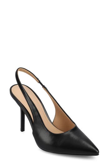 Journee Collection Elenny Slingback Stiletto Pump In Black Pu
