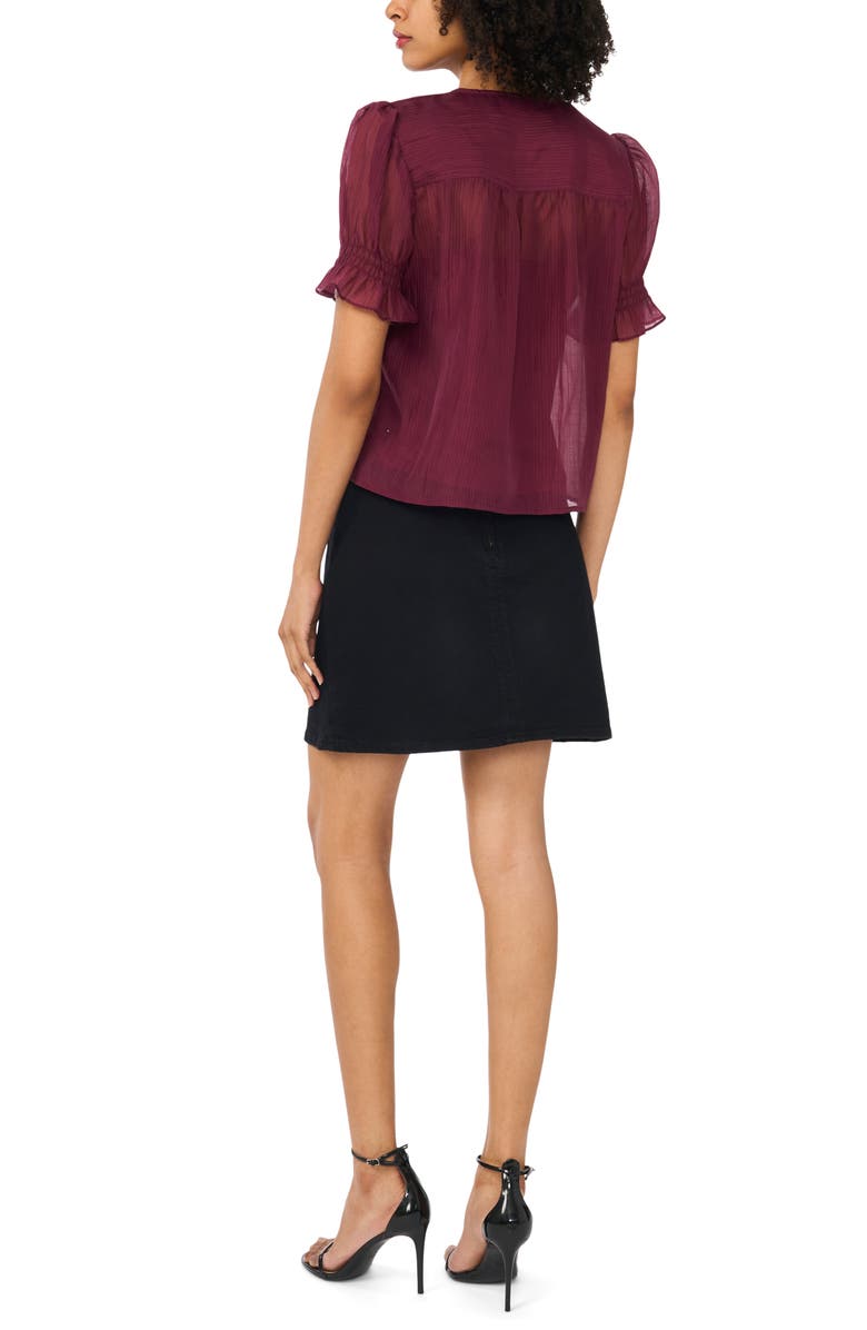 Vince Camuto Pintuck Chiffon Top, Alternate, color, Vineyard Plum