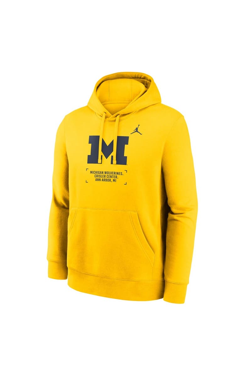 Jordan Brand Men's Jordan Brand Maize Michigan Wolverines Basketball Two-Hit Club Fleece Pullover Hoodie, Alternate, color, Maize