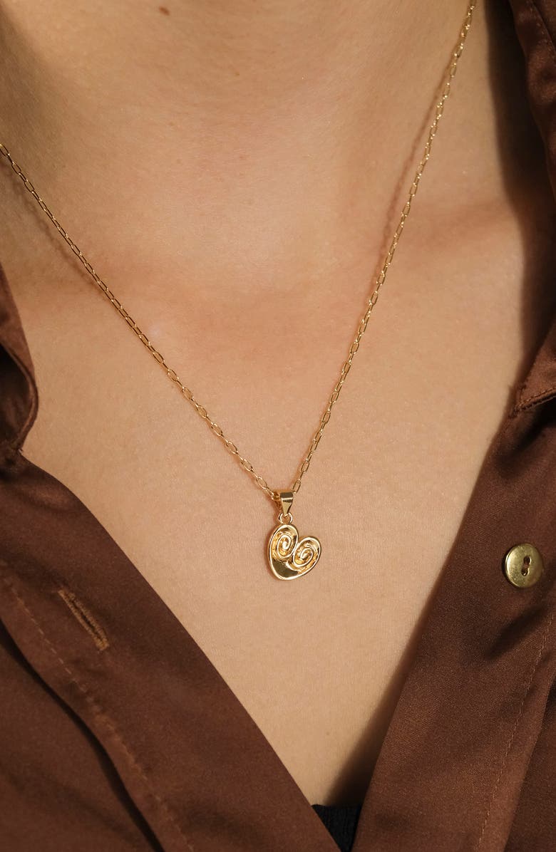 Sterling Forever Palmier Pendant Necklace, Alternate, color, Gold