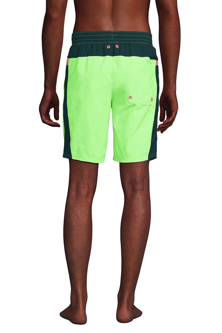9" Volley Swim Trunks, Alternate, color, Lime Jade Colorblock