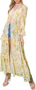 FLYING TOMATO Floral Print Tiered Maxi Duster