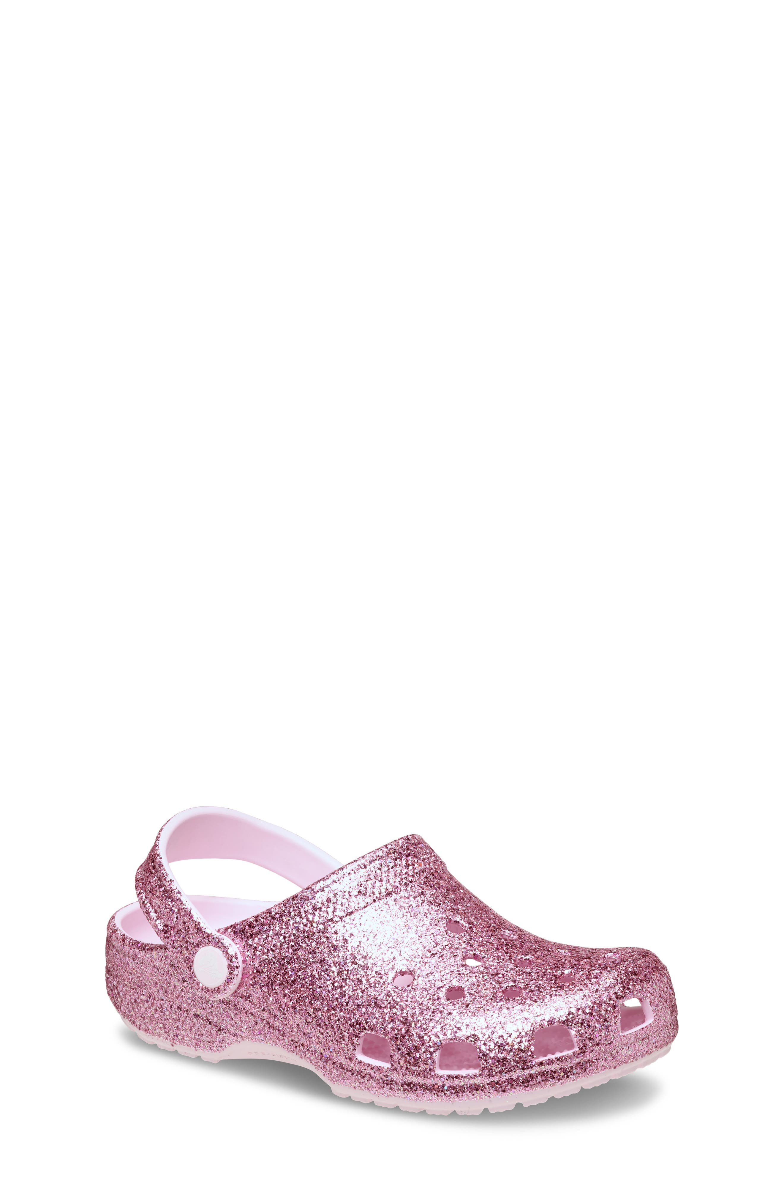 CROCS Kids' Classic Chunky Glitter Clog, Main, color, Pink Milk