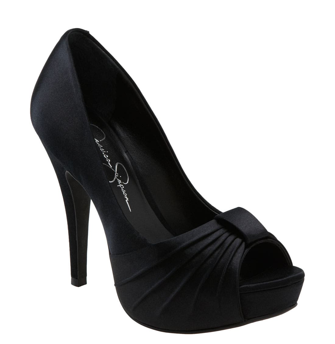 'Alek' Pump, Main, color, BLACK SATIN