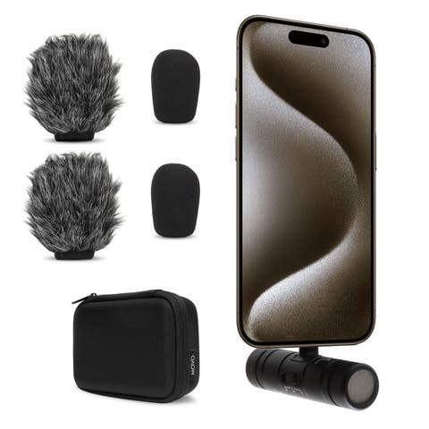 DoubleMic-UC Dual Capsule USB C Microphone for iPhone 15/16/17 - Two-Sided Cardioid Condenser Microphone for Video Recording- Mic for iPhone 15/16/17