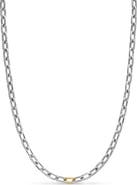 David Yurman Men's DY Madison® Chain Necklace in Sterling Silver with 18K Yellow Gold, 6mm