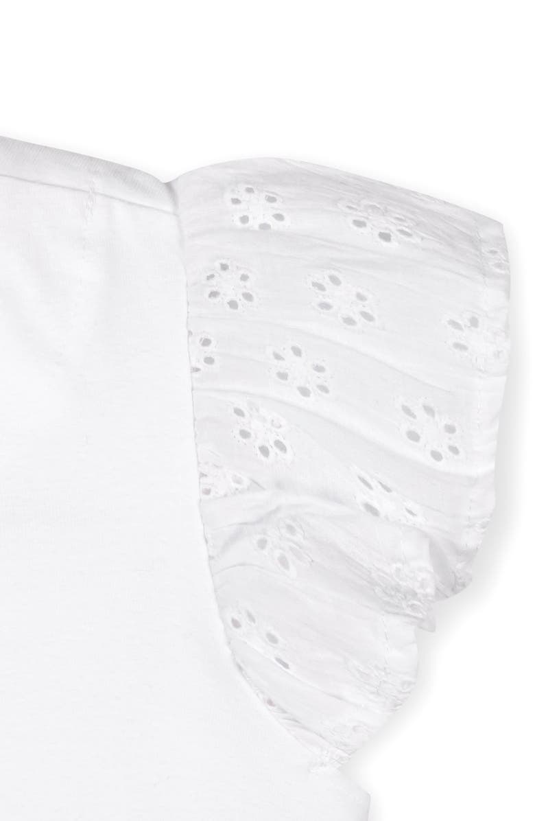 Hope & Henry Kids' Organic Knit Top with Eyelet Flutter Sleeves, Alternate, color, White With Eyelet