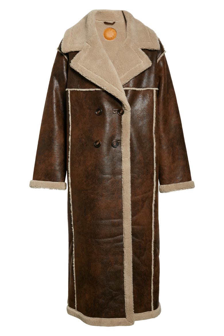 Jetz Faux Shearling Coat, Alternate, color, CHOCO BROWN SHEARLING
