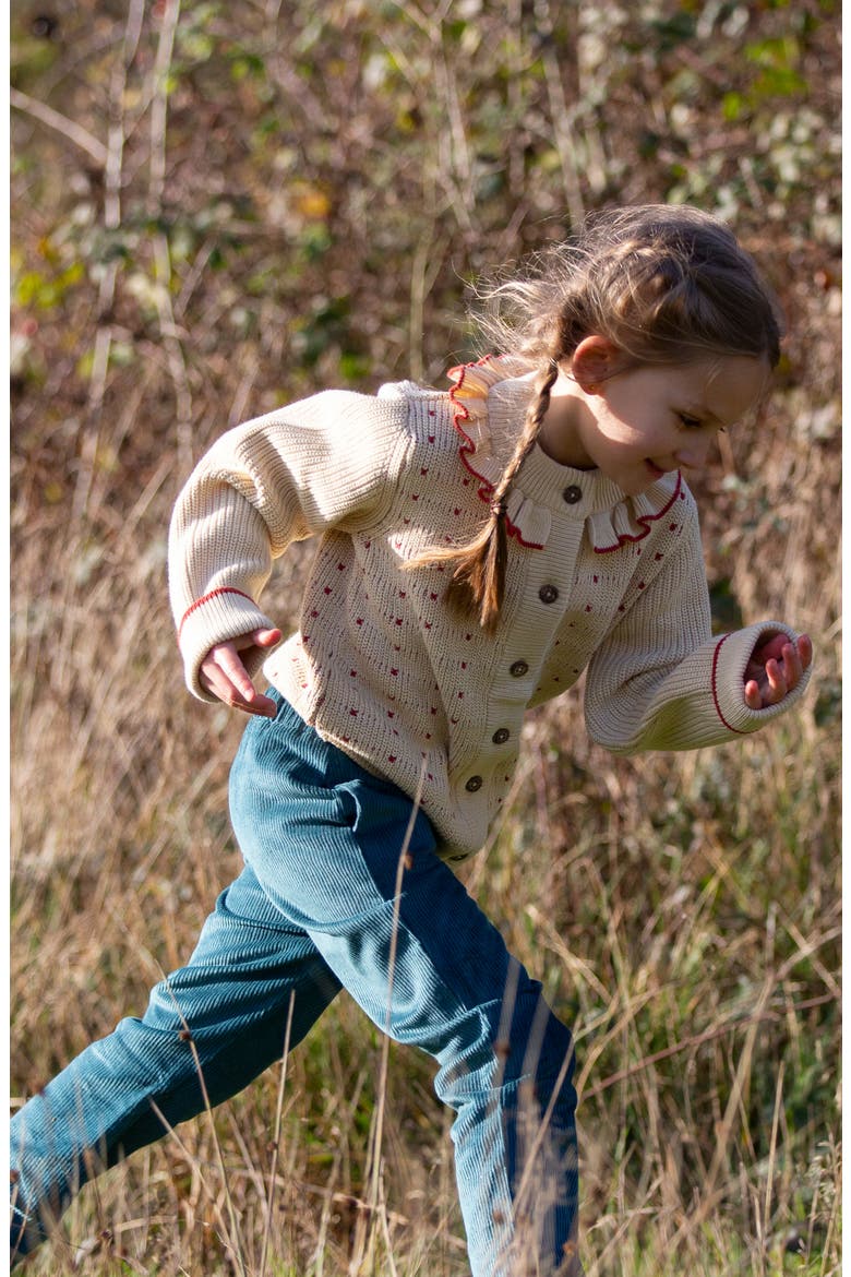 Kids' Frill Snuggly Cardigan, Alternate, color, CREAM