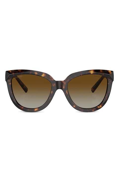 53mm Gradient Polarized Cat Eye Sunglasses