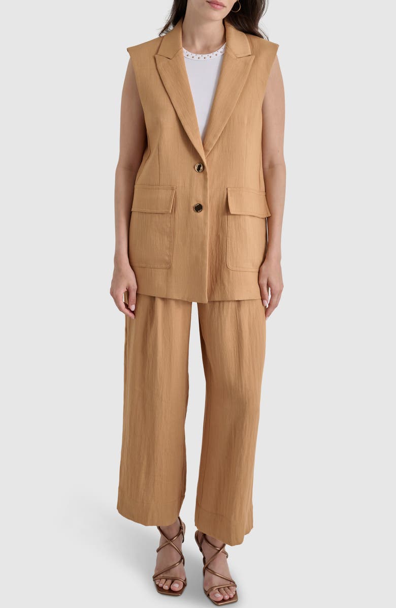 DKNY Longline Vest, Alternate, color, Tawney