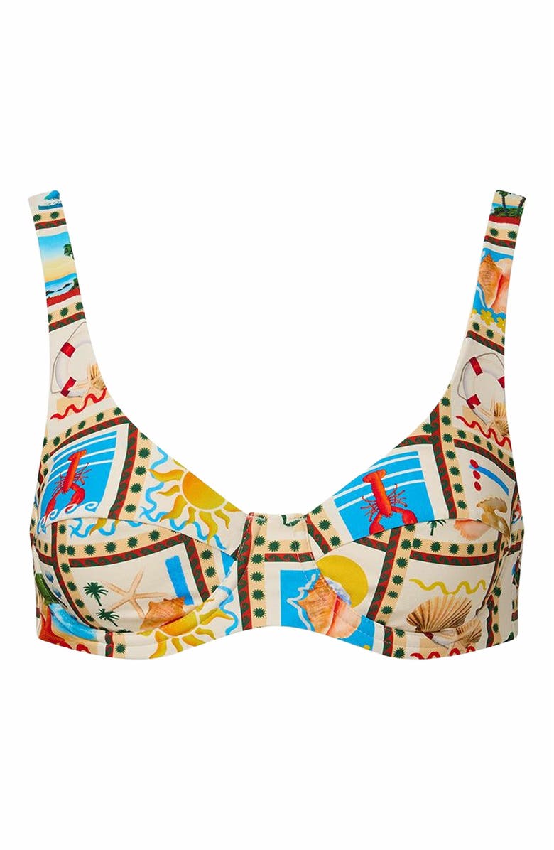 WeWoreWhat Scoop Print Underwire Top, Main, color, 