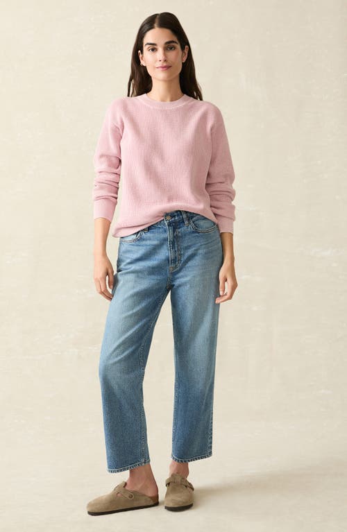 Faherty Sunwash Organic Cotton Crewneck Sweater In Pink