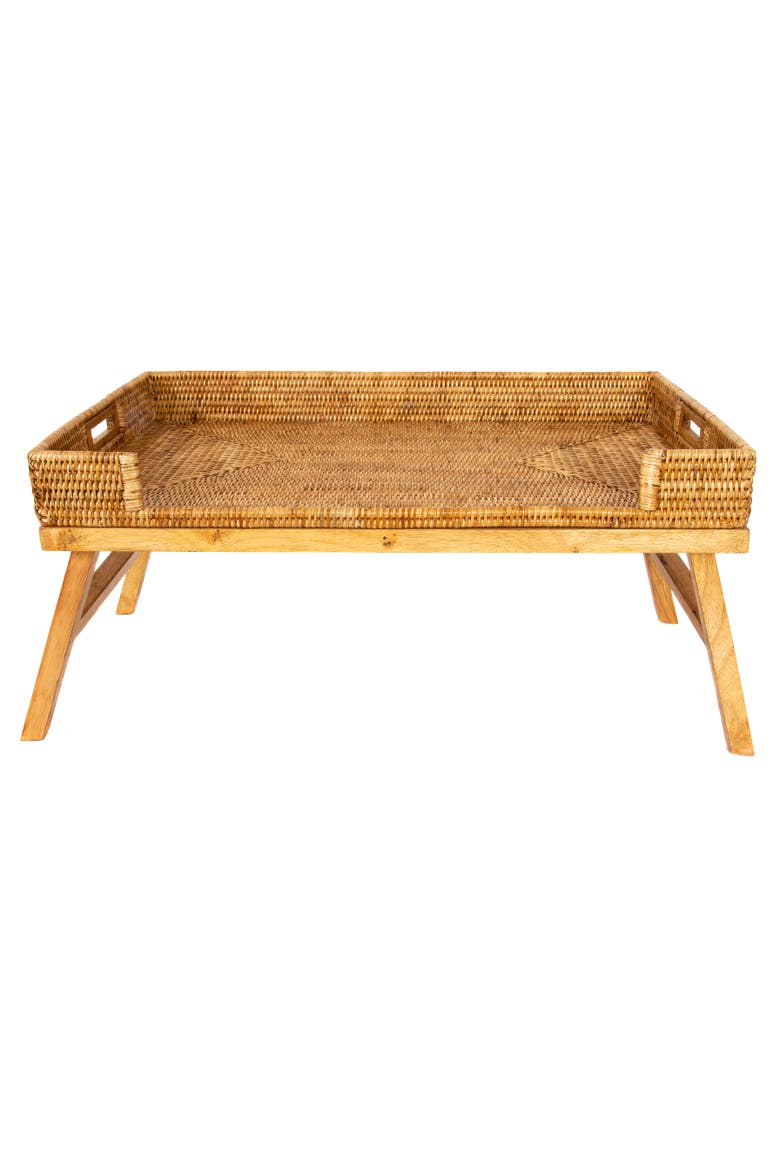Artifacts Rattan Breakfast Tray/Table, Alternate, color, Honey Brown