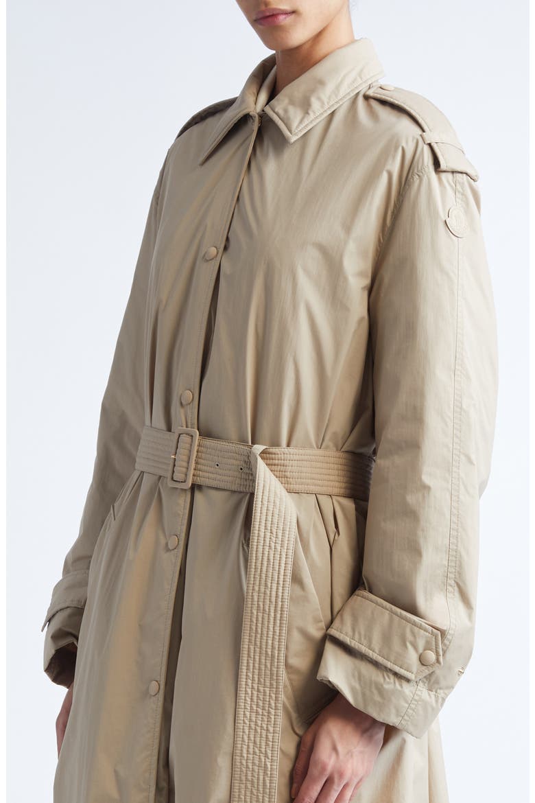 Yevre Down Trench Coat, Alternate, color, WOODSMOKE