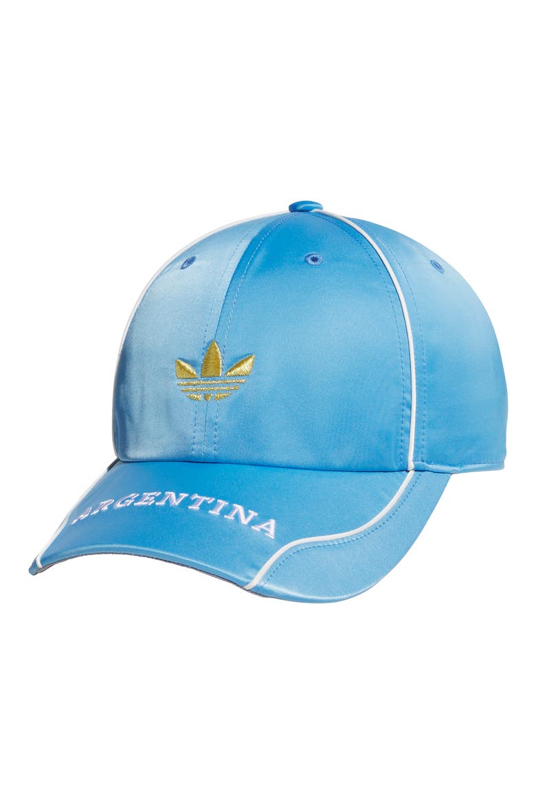 Argentina Adjustable Satin Terrace Hat, Main, color, BLUE BURST/ WHITE