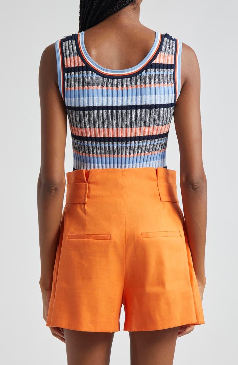 Veronica Beard Sandra Stripe Rib Sweater Tank, Alternate, color, Blue Multi