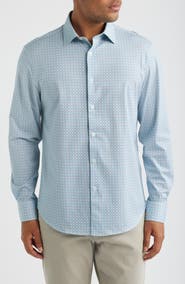 Bugatchi James OoohCotton® Geo Print Button-Up Shirt
