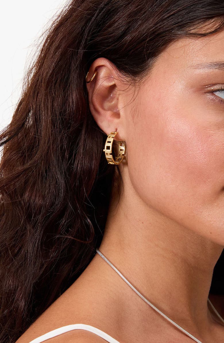 Clare V. Ciao Hoop Earrings, Alternate, color, Gold