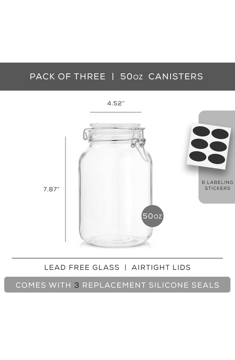 JoyJolt Airtight Glass Storage Container, Alternate, color, Clear
