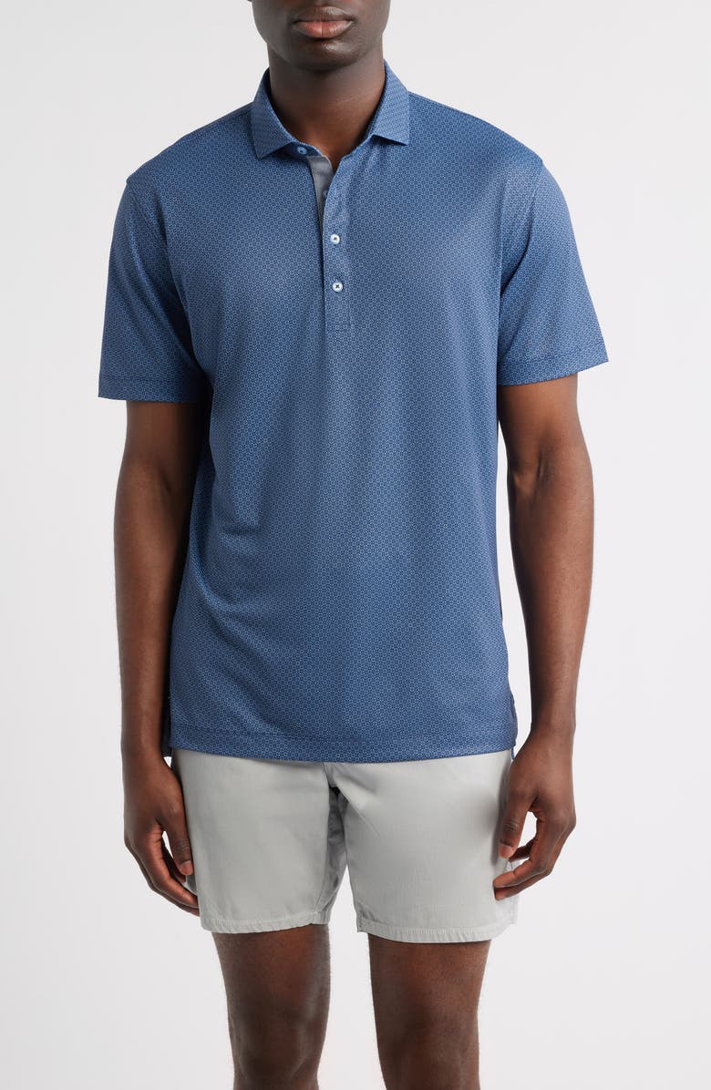 johnnie-O Parson Performance Jersey Polo, Main, color, Navy
