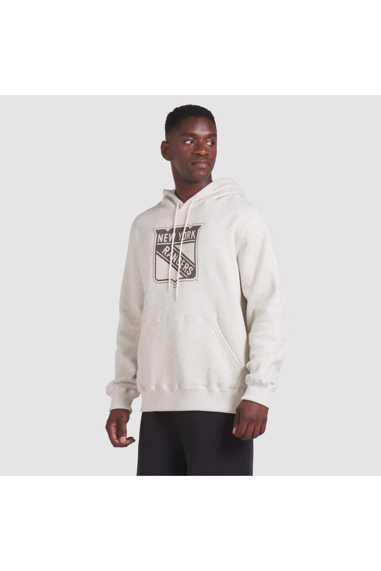 Men's Fanatics Cream New York Rangers Made in Canada Pullover Hoodie, Main, color, Heather Gray