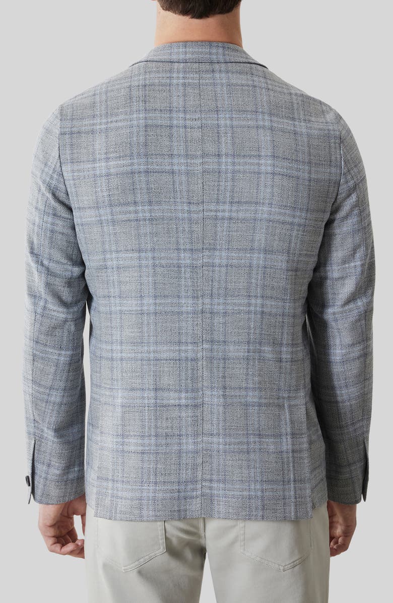 Robert Barakett Ambrose Plaid Knit Sport Coat, Alternate, color, Grey