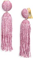 Oscar de la Renta Beaded Tassel Drop Earrings