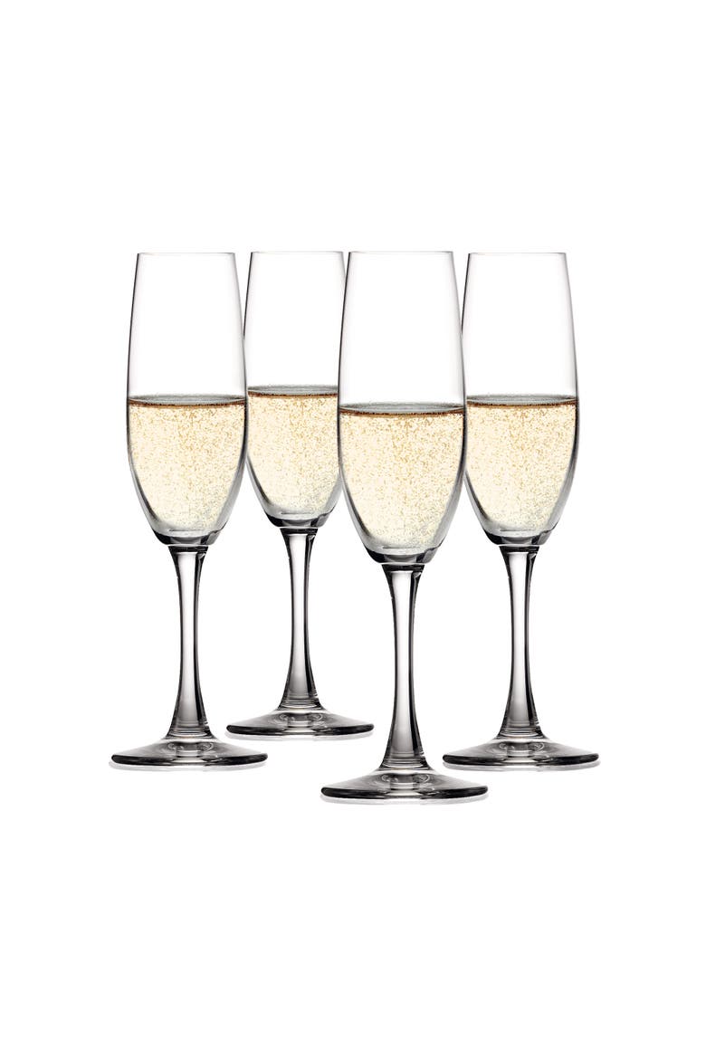 Salute Champagne Flute Glass Set of 4, Main, color, Clear