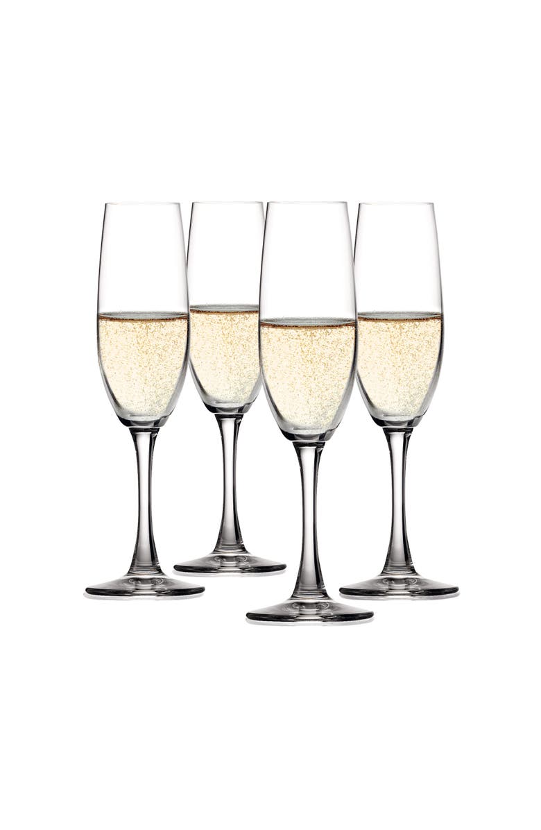 SPIEGELAU Salute Champagne Flute Glass Set of 4, Main, color, Clear