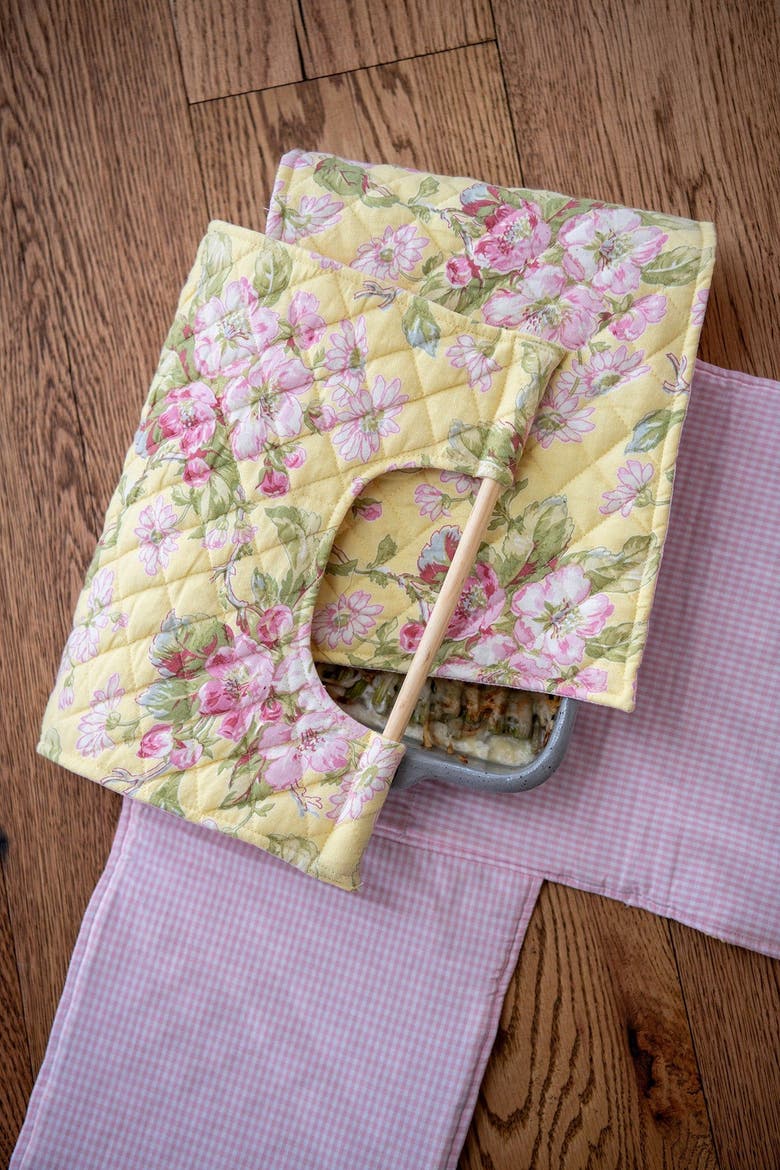 Apple Blossom Casserole Carrier, Alternate, color, Yellow