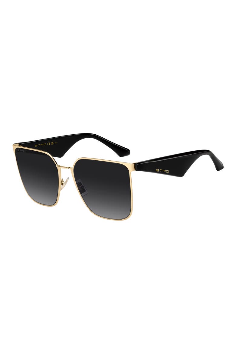 58mm Gradient Square Sunglasses, Alternate, color, ROSE GOLD/ DARK GREY SF