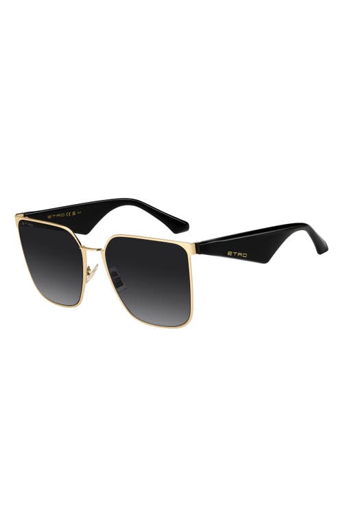 Etro 58mm Gradient Square Sunglasses In Gold