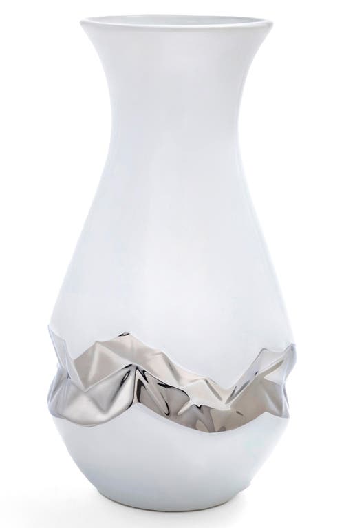 Anna New York Talianna Oro Vase In White And Silver